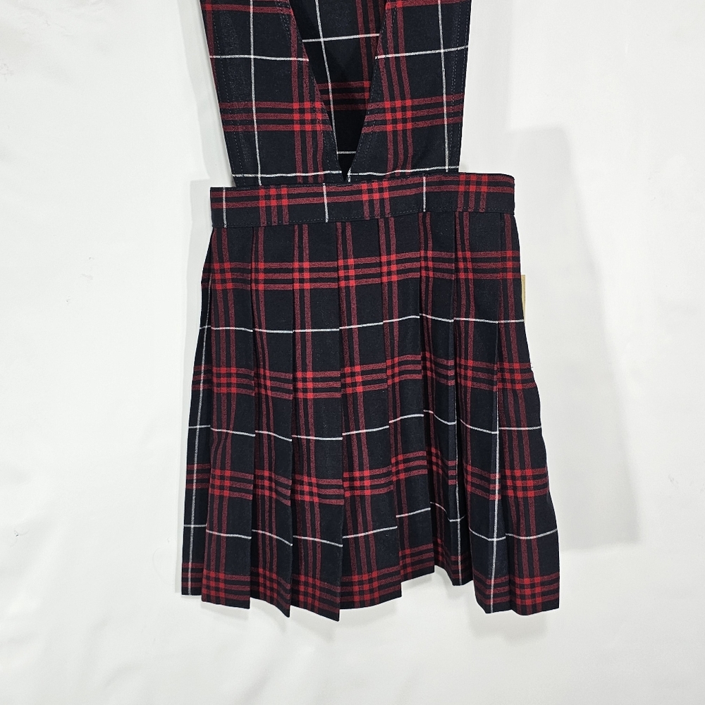 French Toast Girls Plaid Pleated Skirt Romper Blue Red Size 6X - Picture 8 of 12